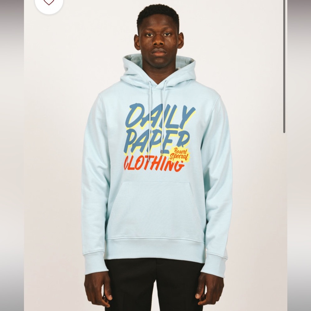 New Daily Paper Renary Hooded Pullover Sweatshirt in‎ Cool Blue